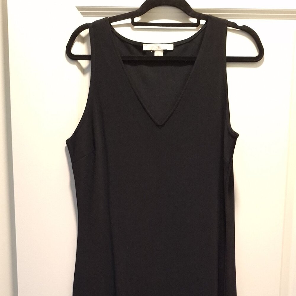 Boston Proper, long dress w/slit, L, black